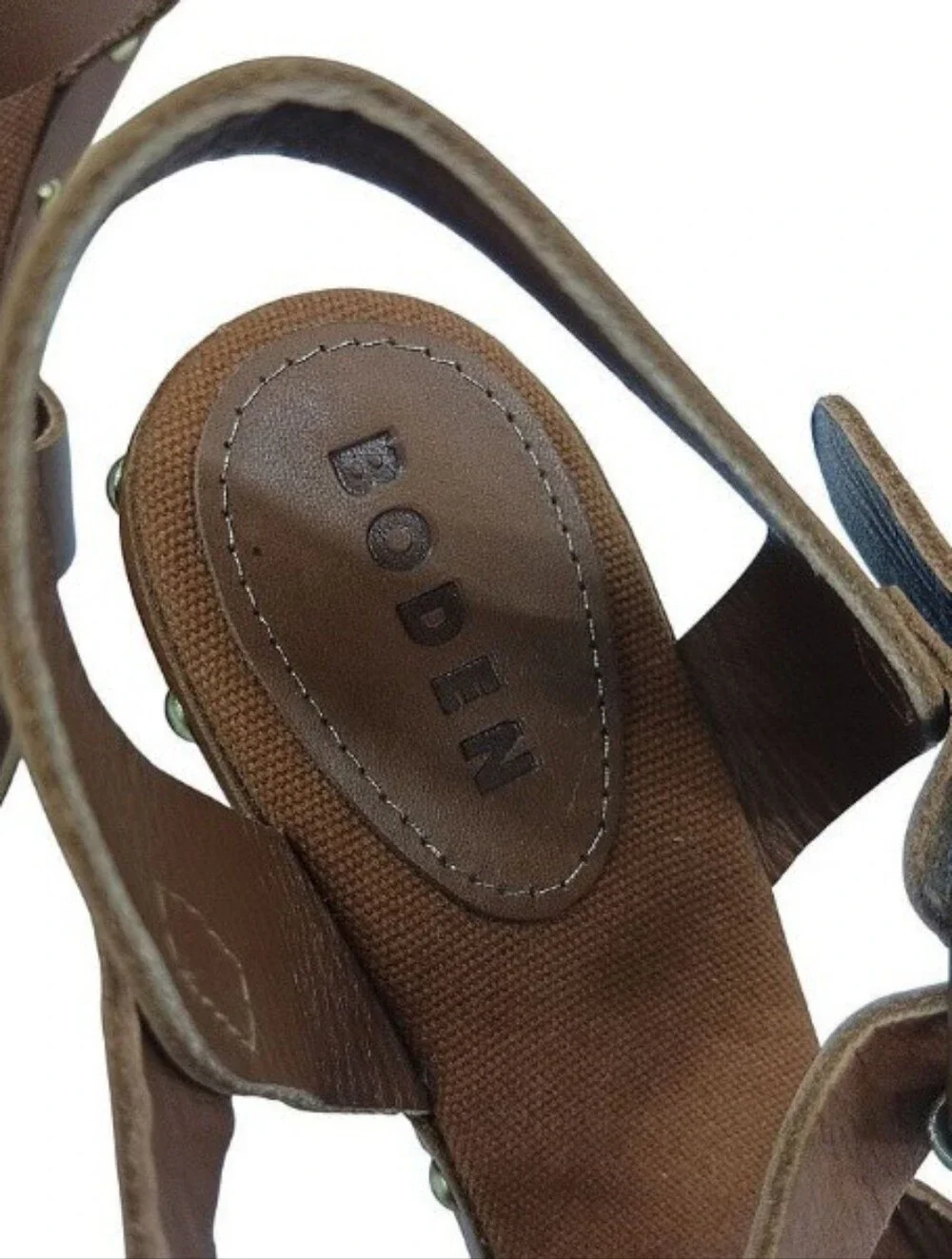 Boden Fisherman Strappy Brown Genuine Leather Clog Sandals Size 8.5